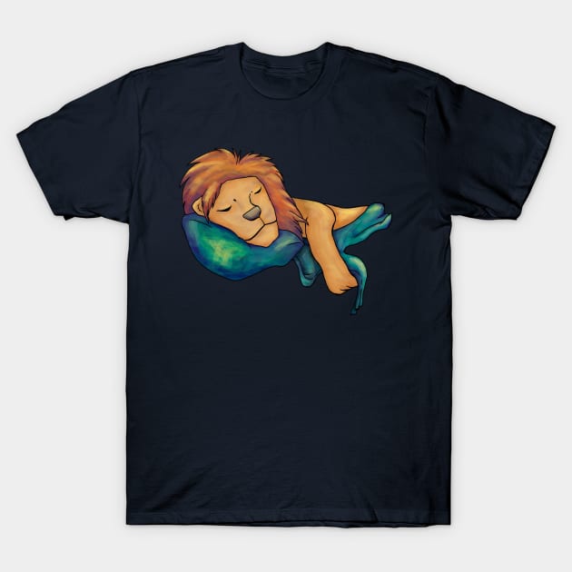 Sleeping Lion T-Shirt by TheAlbinoSnowman